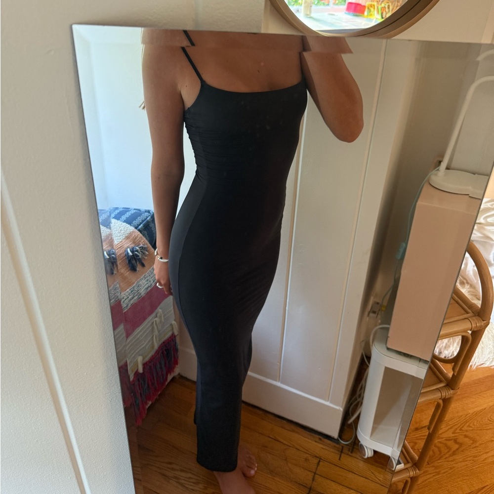 SKIMS maxi Black Spaghetti Strap Dress